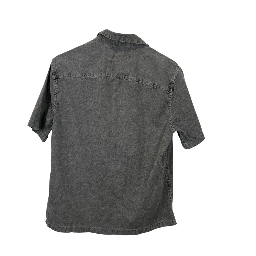 Abercrombie & Fitch Shirt Mens Extra Small Brown Summer Linen Blend Camp Collar